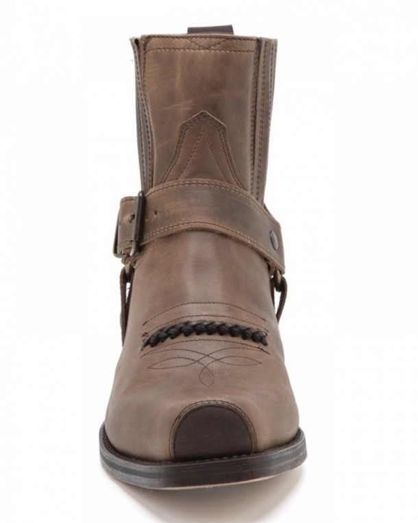 Rocker style brown ankle boots for men from Sendra Boots fully made with genuine leather
