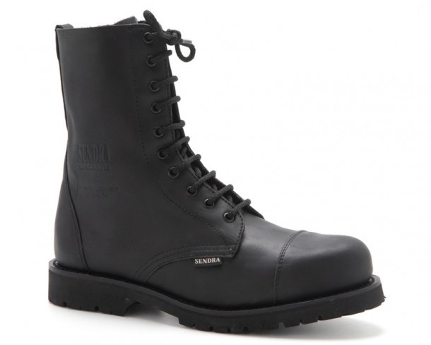 Acero Sprinter Negro | militares negras de diez ojales Sendra con puntera de acero - Corbeto's Boots