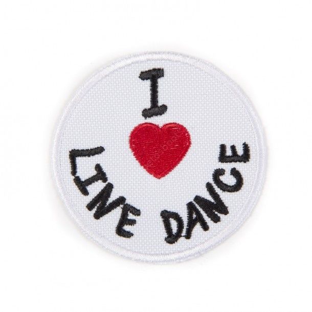 I Love Line Dance rounded patch