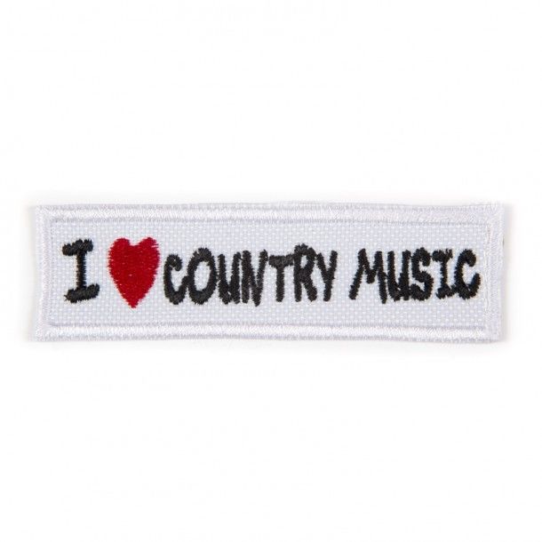 I Love Country Music rectangular patch