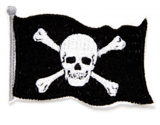 Jolly Roger pirate flag embroidered patch