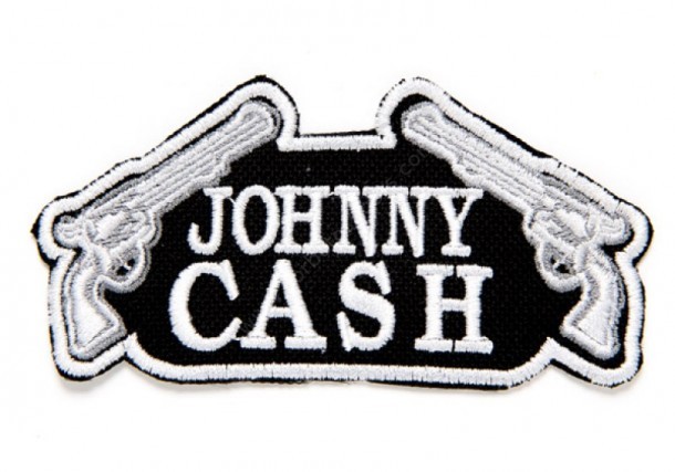 Johnny Cash clothing patch with crossed guns