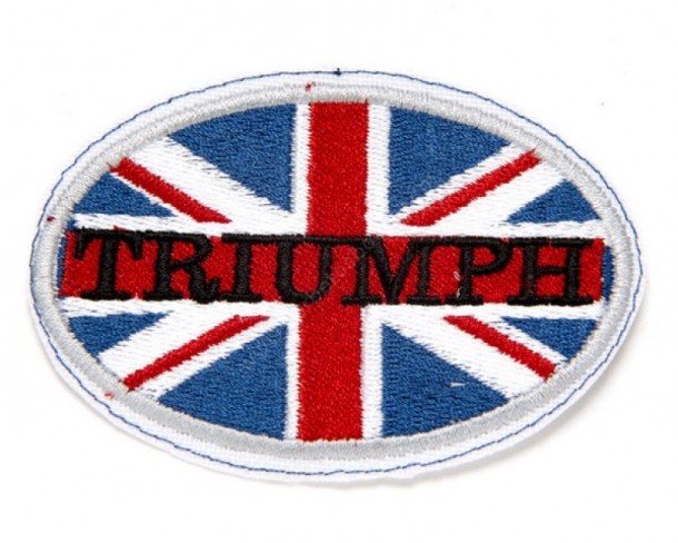 Triumph oval patch with United Kingdom flag
