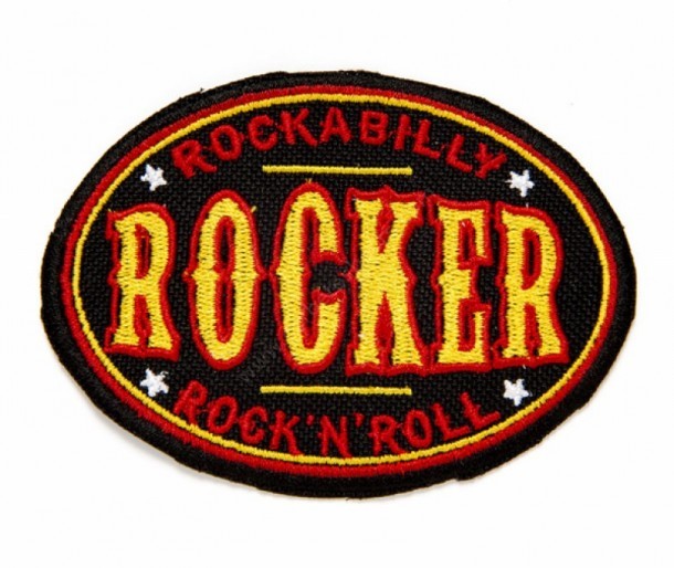 ROCKER oval thermoadhesive embroidered patch