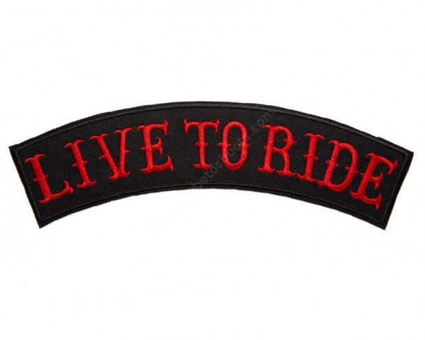 Buy at our specialized online shop this embroidered custom style LIVE TO RIDE back patch for vests and jackets, perfect for biker groups & meetings.