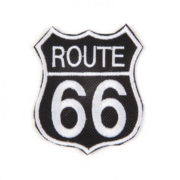 Parche señal Ruta 66 negro