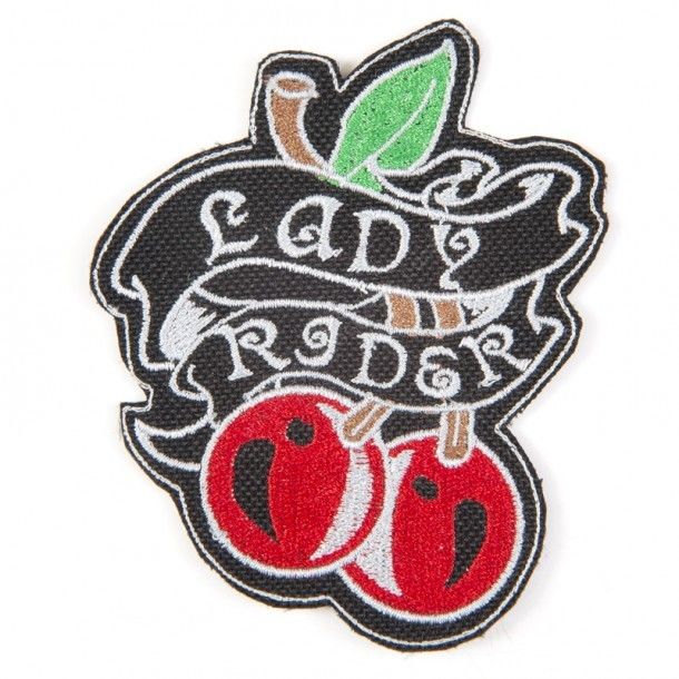 Lady Rider biker patch with cherries