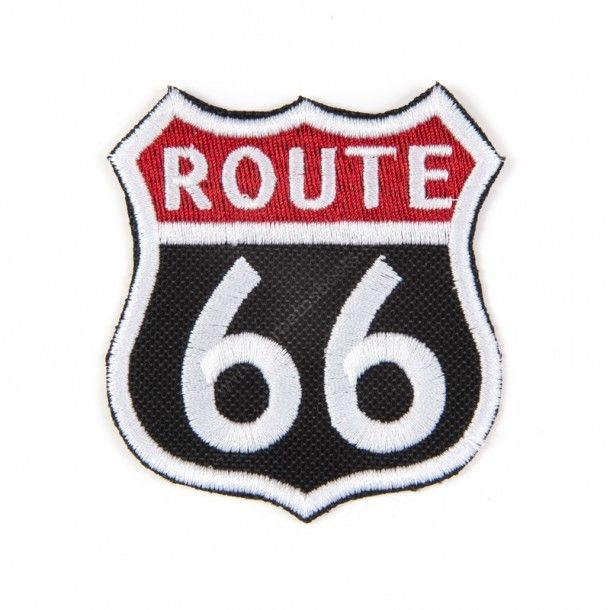 Parche escudo Ruta 66 negro y rojo