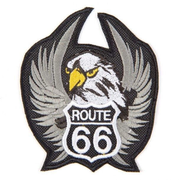 Parche motero águila y señal Ruta 66