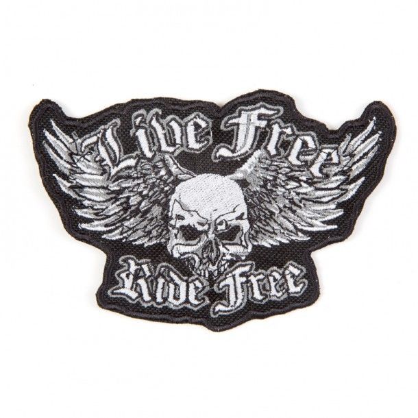 Live Free Ride Free winged skull patch