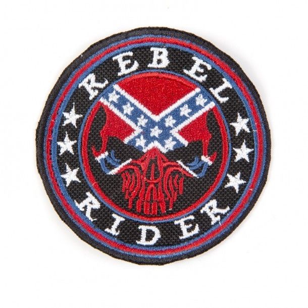 Parche Rebel Riders calavera confederada