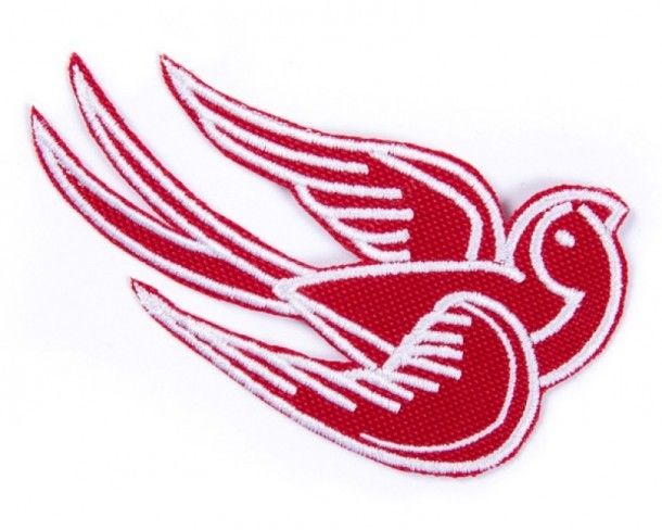 Rockabilly red swallow left side patch 