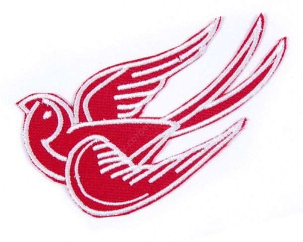 Rockabilly red swallow right side patch