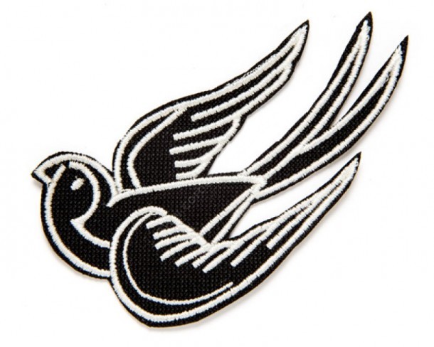 Rocker black swallow right side clothing patch