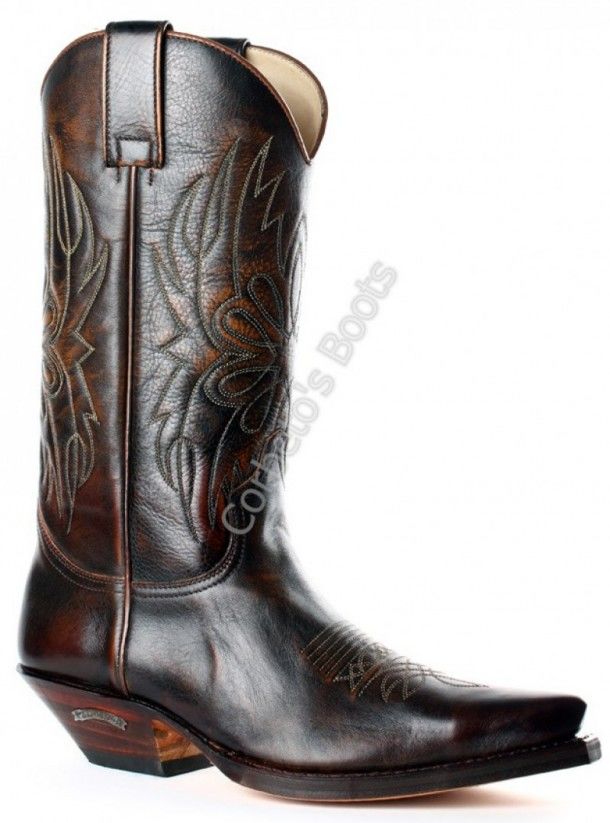 6848 Cuervo Britnes Flo Marron | Sendra unisex brown cow leather classic cowboy boots
