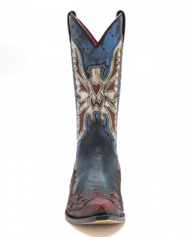 Blue, red and white cowgirl fashion Sendra boots