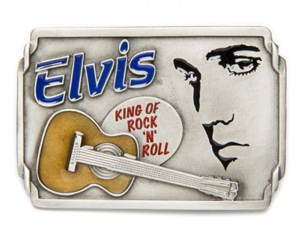 Vintage style rectangular Elvis Presley belt buckle
