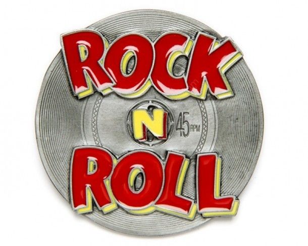 Vinyl longplay rockabilly music belt buckle