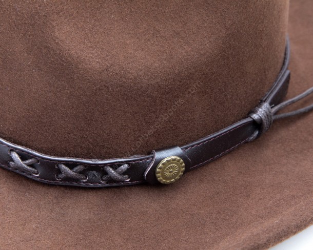 Chestnut brown wool felt cowboy hat with short brim