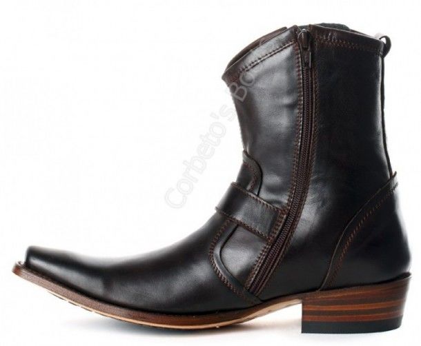 7453 Rolling Snowbut Marrón | Sendra mens brown ankle boots with zipper and rubber sole