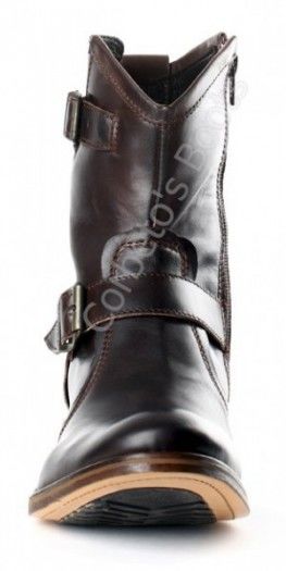 7453 Wide Snowbut Marron | Sendra mens brown ankle boots with zipper and rubber sole