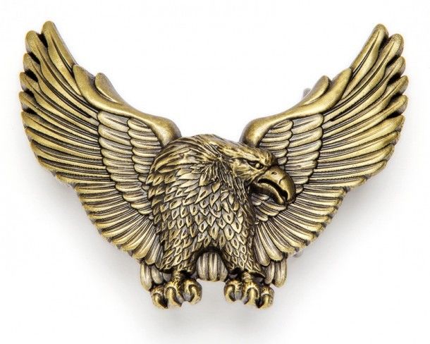 Big size flying eagle antique bronze belt buckle