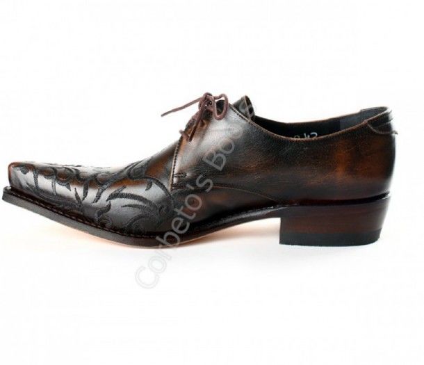 7650 Cuervo Britnes Flo Marrón | Sendra mens embroidered leather cowboy shoes