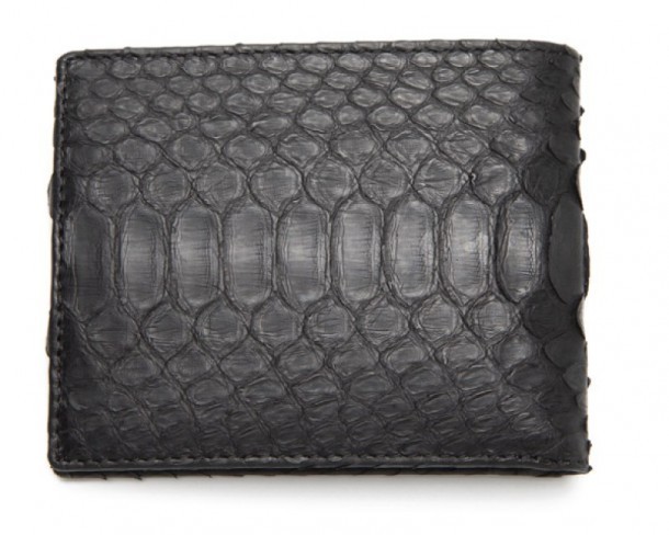 Mens Sendra classic black wallet made with genuine snake skin