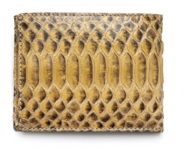 Handcrafted yellowish python skin Sendra wallet