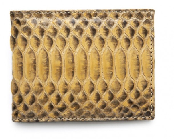 Handcrafted yellowish python skin Sendra wallet