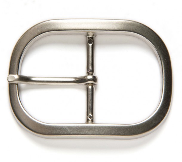 Mens double u matt silver metal plain belt buckle