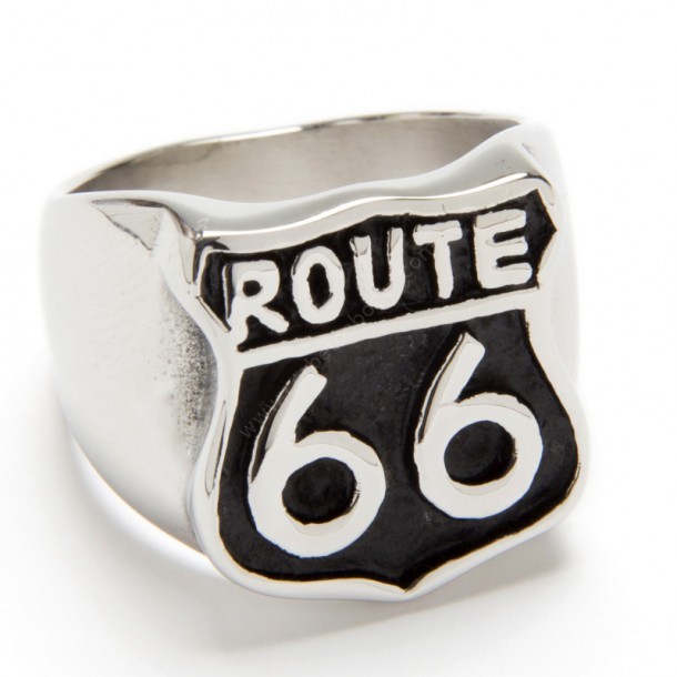 Route 66 classic logo black background ring