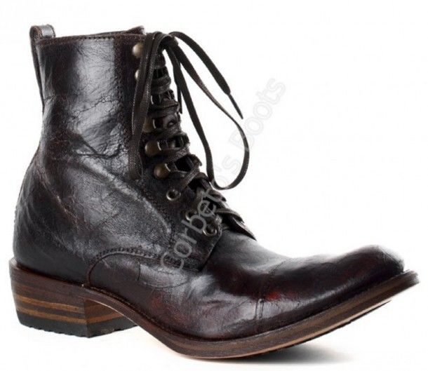 8113 Wide Barbados Quercia | Sendra Boots mens distressed leather laced ankle boots