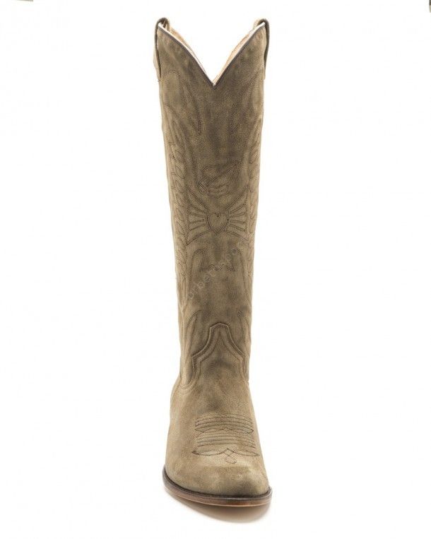8840 Debora Old Martens Corda | Bota mujer Sendra Boots caña alta piel girada color marrón envejecido
