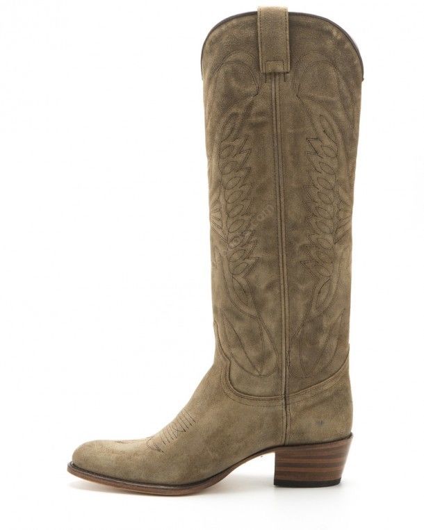 8840 Debora Old Martens Corda | Bota mujer Sendra Boots caña alta piel girada color marrón envejecido