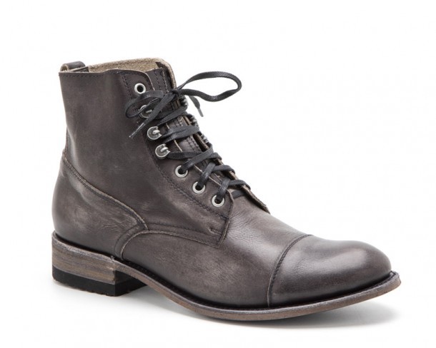 Urban look mens Sendra laced smooth vintage grey leather boots