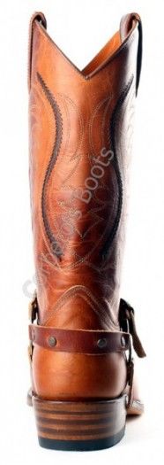 9317 H58 SETA Evolution Tang | Bota biker Sendra Boots cuero marrón con arnés para hombre
