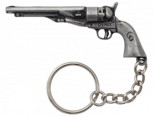 American Civil War handgun metal key ring