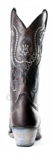 9653 Cuervo Olimpia Antracita | Bota cowboy Sendra Boots para mujer piel desgastada