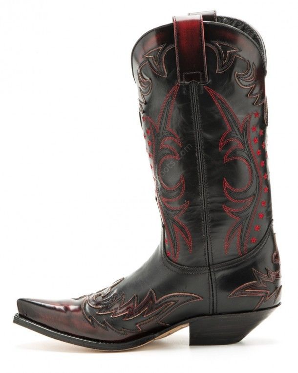 9768 Cuervo Flora Rojo Dirty-Sedalin Negro | Sendra unisex red and black cowboy boots
