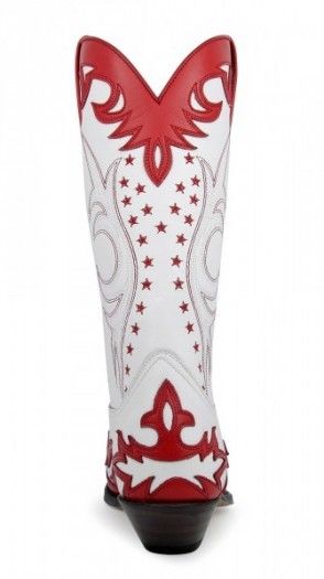 9768 Cuervo Baly Rojo-Garduña Blanca | Sendra unisex red and white cowboy boots