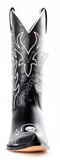 9769 Cuervo Krass Negro | Bota cowboy Sendra Boots calavera bordada para hombre