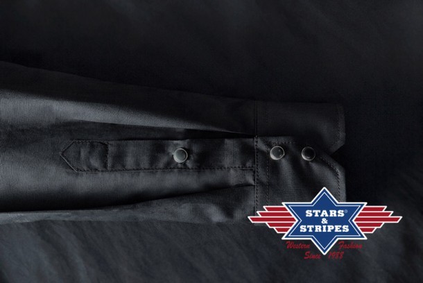 Stars & Stripes mens plain black cotton western shirt without pockets