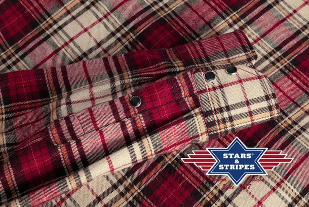 Camisa country de invierno Stars & Stripes con canesú color arena
