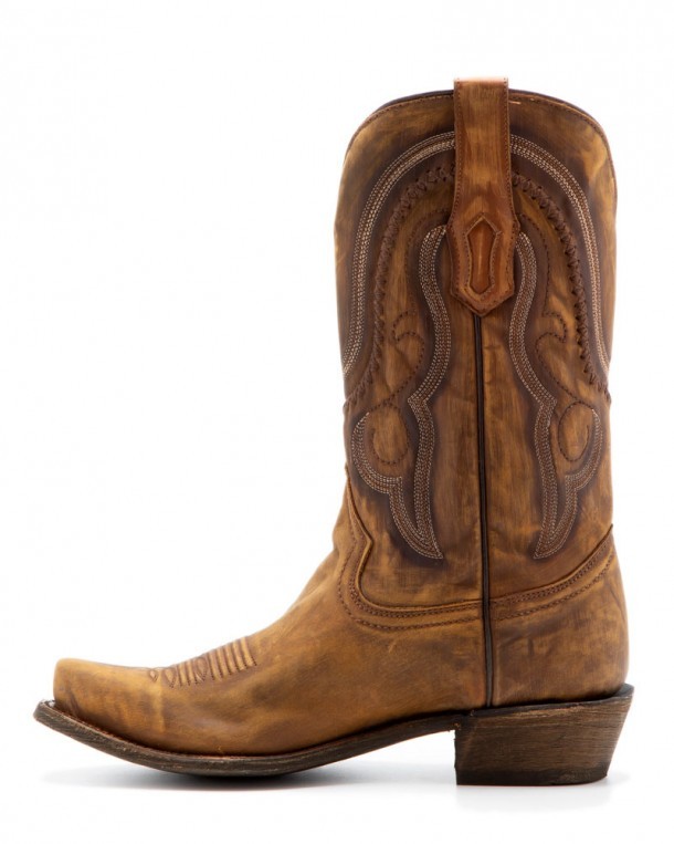 Square toe western work mens boots