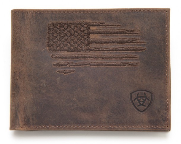 Flag Nocona Long Wallet Custom Classic Leather U.S