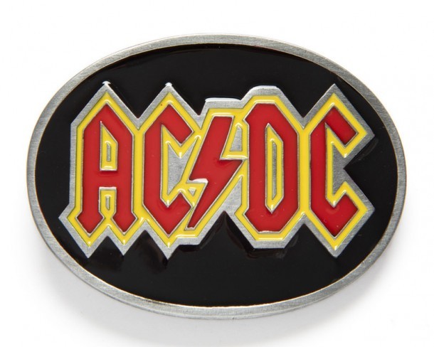 AC/DC thunderstruck logo rocker belt buckle