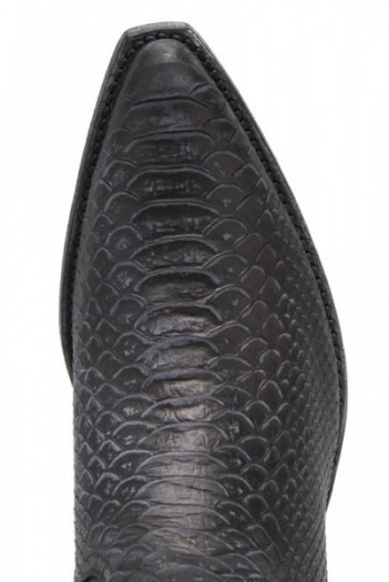 Women Mayura antique black leather cowboy medium toe with animal print