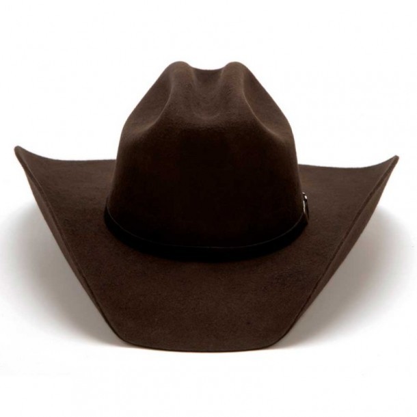 Sombrero cowboy fieltro marrón forro interno