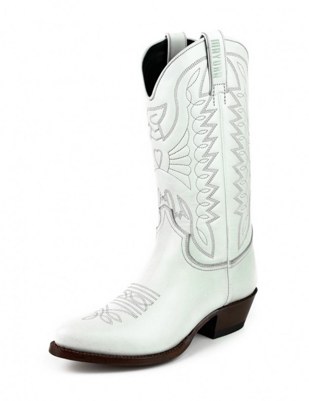 Bota cowboy para mujer color blanco hueso de la marca Mayura Boots a la venta en Corbeto